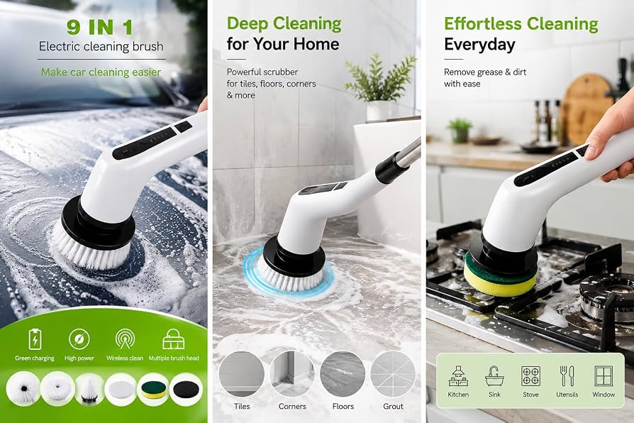 9-In-1 Multi-Function Electric Cleaning Brush