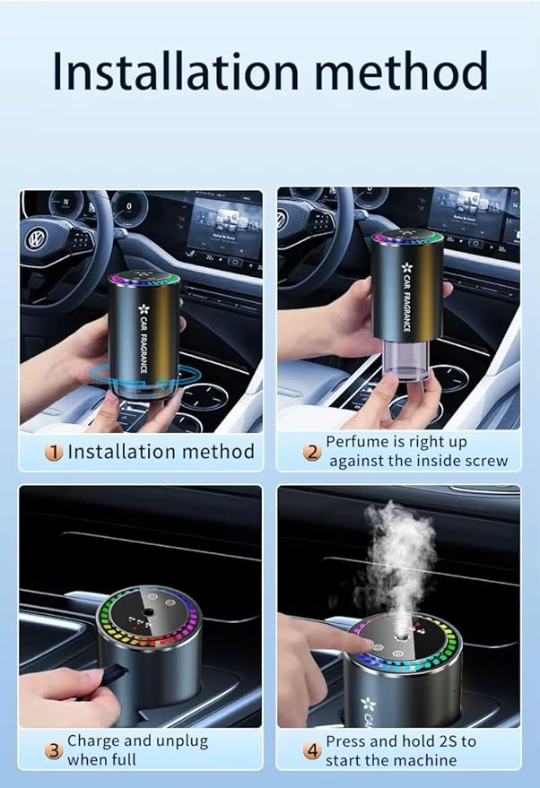 Smart Car Fragrance Diffuser with LED Light